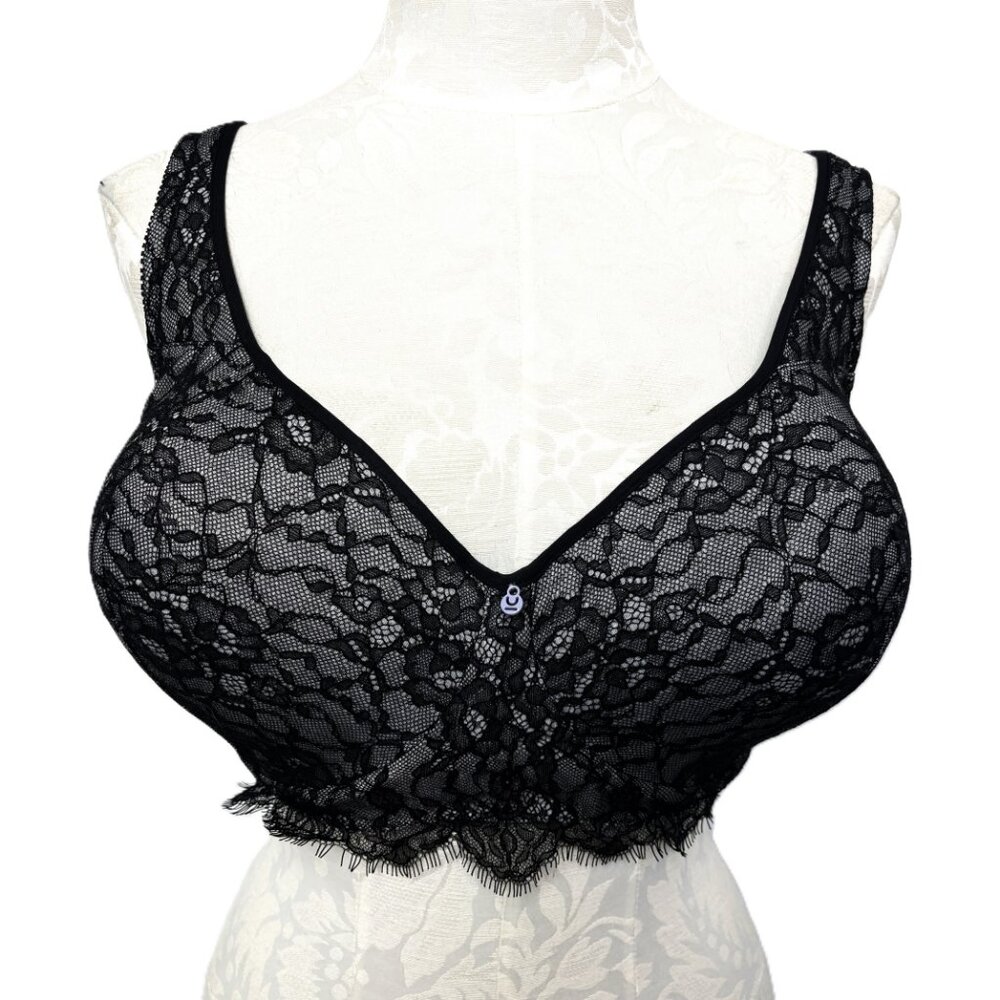 * Trusst Jessica Black Lace Bast Support Pin Up Volup  Bra 32J NWT NOS